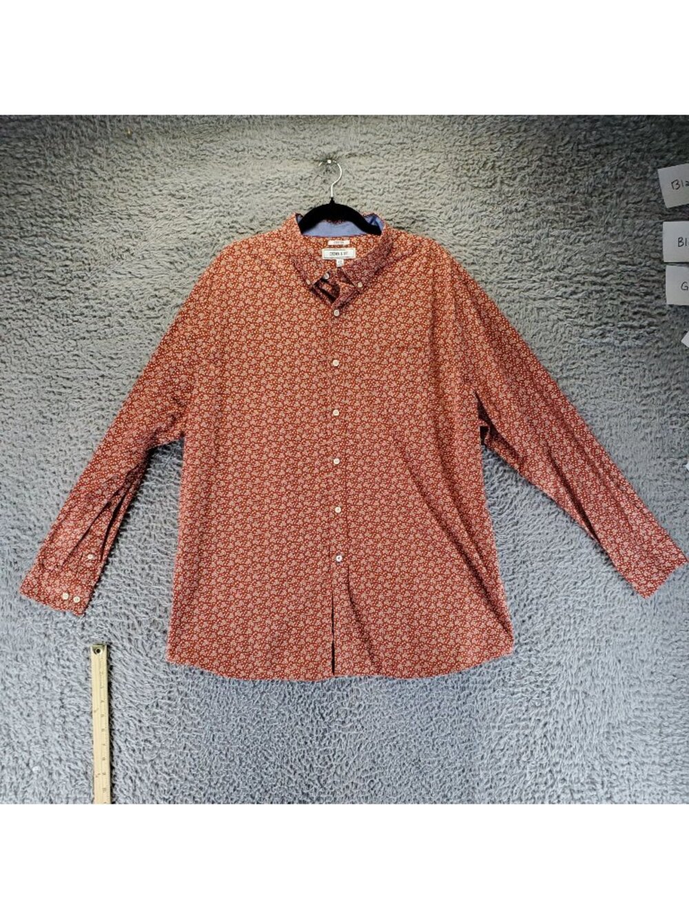 Crown & Ivy Shirt Mens XXL Red Floral Print Stretch Button Down Long Sleeve